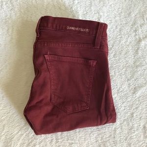 Current Elliot maroon Jeans sz 26